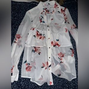 Candies sheer floral blouse